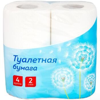 Бумага туалетная OfficeClean 2-слойная, 4шт., тиснение, белая