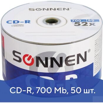 Диск CD-R SONNEN 700 Mb 52x Bulk, 512571