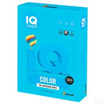 Бумага IQ color, А4, 160 г/м2, 250 л., интенсив светло-синяя, AB48