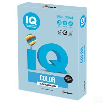 Бумага IQ color, А4, 80 г/м2, 500 л., пастель, голубой лед, OBL70