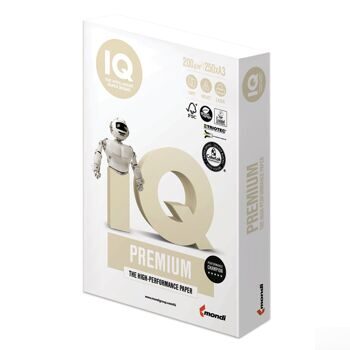 Бумага IQ PREMIUM, А3, 200 г/м2, 250 л., класс "А", Австрия, белизна 170% (CIE)