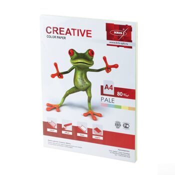 Бумага CREATIVE color (Креатив), А4, 80 г/м2, 100 л. (5 цв.х20 л.), цветная пастель, БПpr-100r