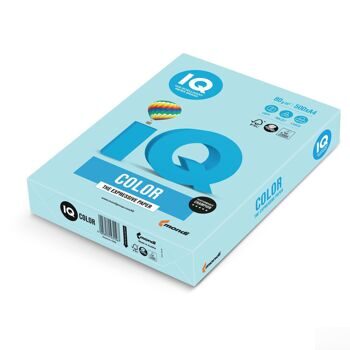 Бумага IQ color, А4, 80 г/м2, 500 л., пастель, голубая, MB30