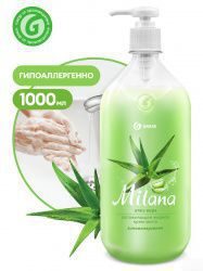 Жидкое мыло "Milana" GRASS, Алоэ вера, с дозат, 1л