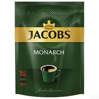 Кофе растворимый JACOBS "Monarch", сублимированный, 240 г, мягкая упаковка