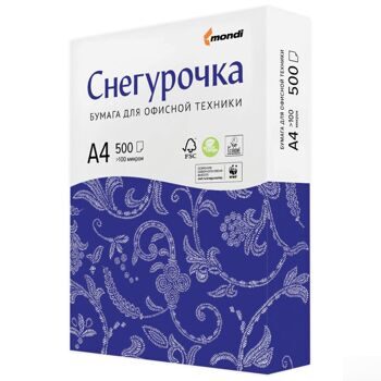 Бумага офисная А4, класс "C", СНЕГУРОЧКА, 80 г/м2, 500 л., Сыктывкар, белизна 146% (CIE)