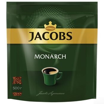 Кофе растворимый JACOBS "Monarch", сублимированный, 500 г, мягкая упаковка