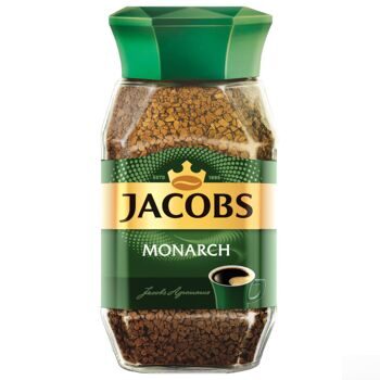 Кофе растворимый JACOBS "Monarch", сублимированный, 190 г, стеклянная банка