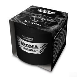 Ароматизатор гелевый «Aroma Motors» BLACK STAR в картонной упаковке (круглый) 100мл