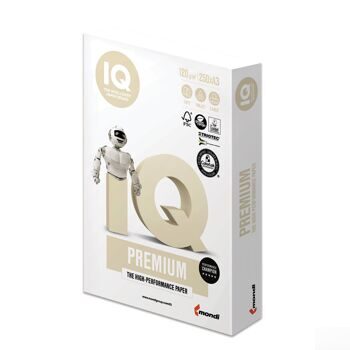 Бумага IQ PREMIUM, А3, 120 г/м2, 250 л., класс "А", Австрия, белизна 170% (CIE)